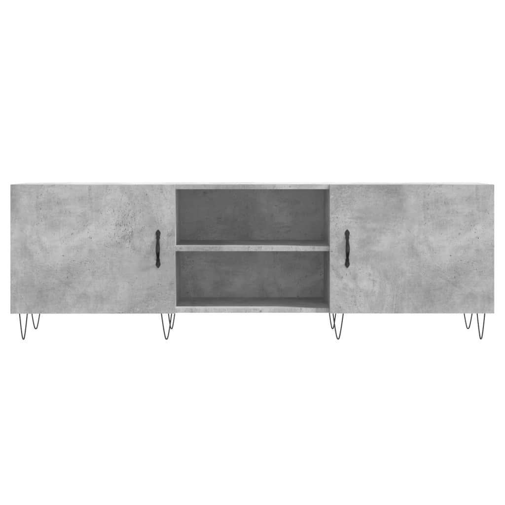 Meuble TV gris béton 150x30x50 cm bois d'ingénierie - XIOS