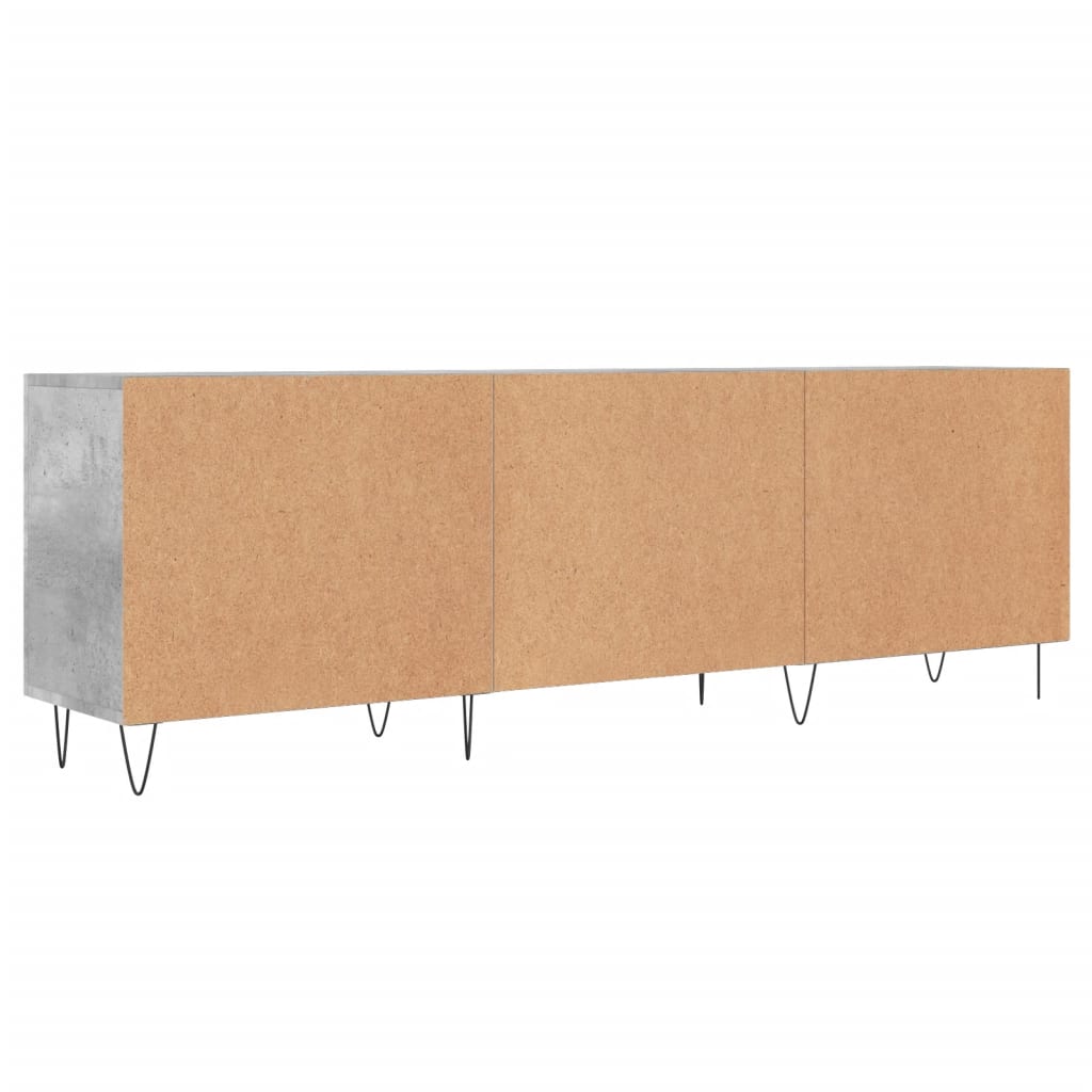 Meuble TV gris béton 150x30x50 cm bois d'ingénierie - XIOS