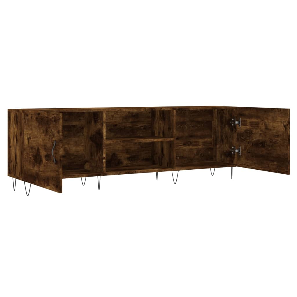 Meuble TV chêne fumé 150x30x50 cm bois d'ingénierie - XIOS