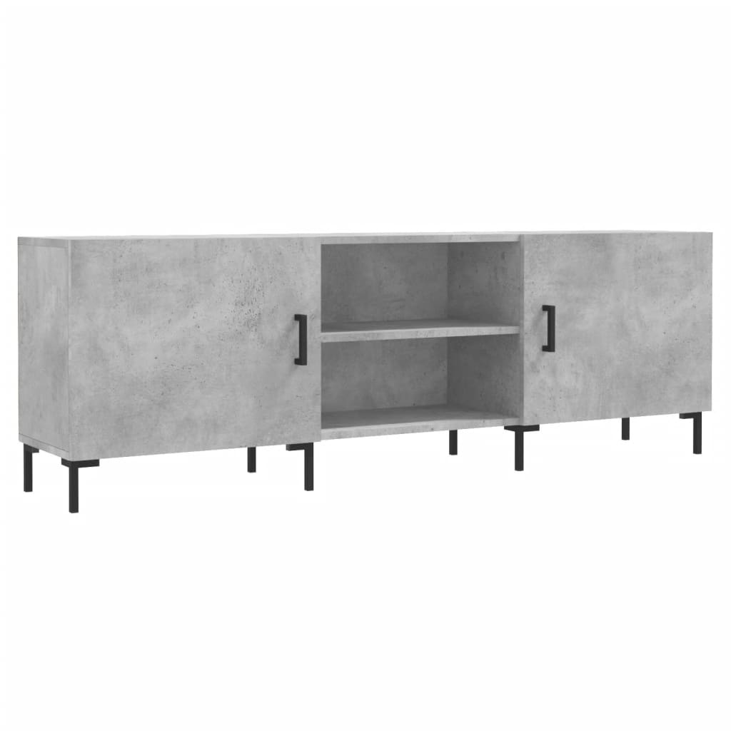Meuble TV gris béton 150x30x50 cm bois d'ingénierie - XIOS