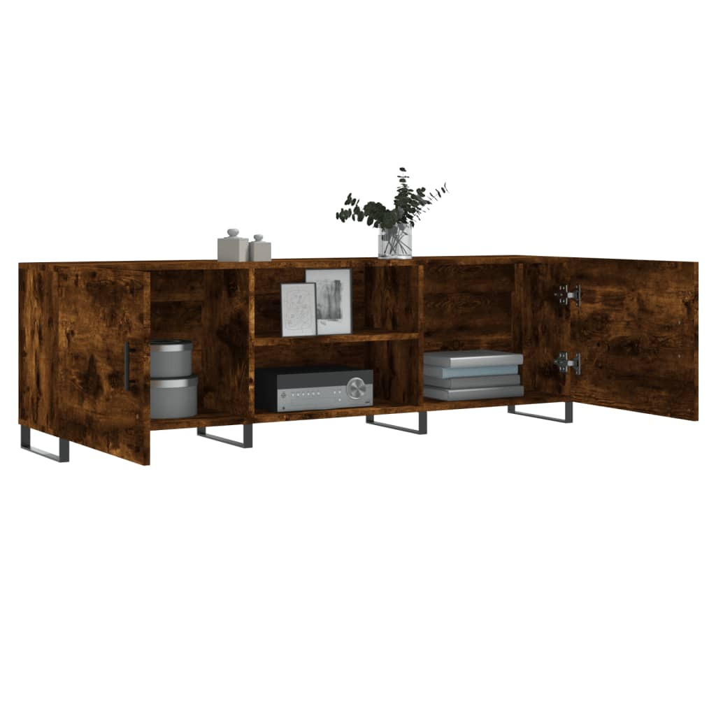 Meuble TV chêne fumé 150x30x50 cm bois d'ingénierie - XIOS
