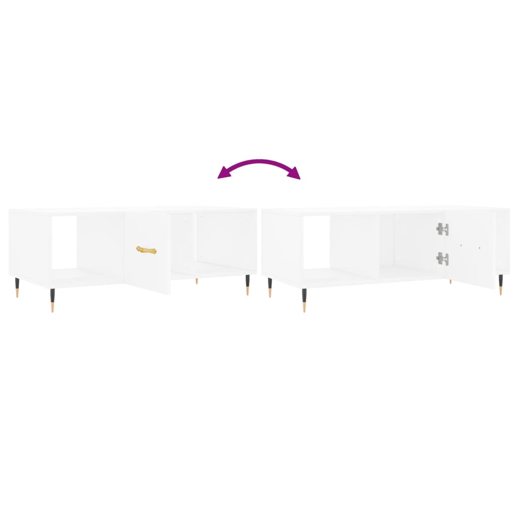 Table basse blanc 102x50x40 cm bois d'ingénierie - XIOS