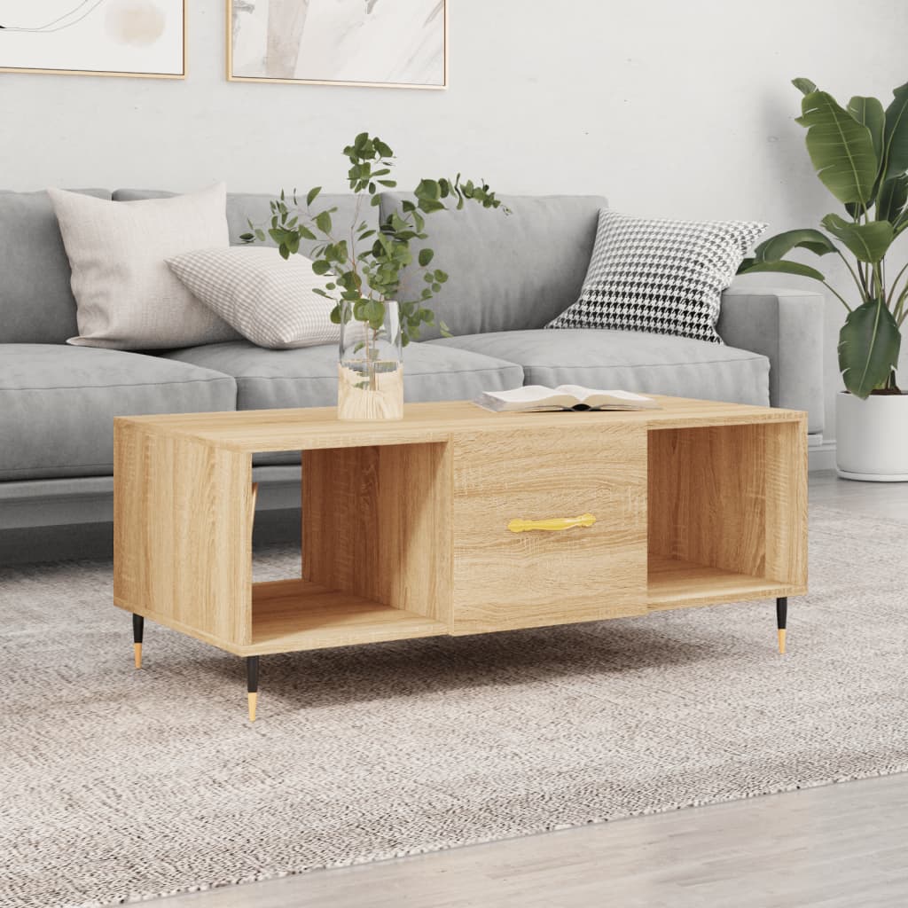 Table basse chêne sonoma 102x50x40 cm bois d'ingénierie - XIOS