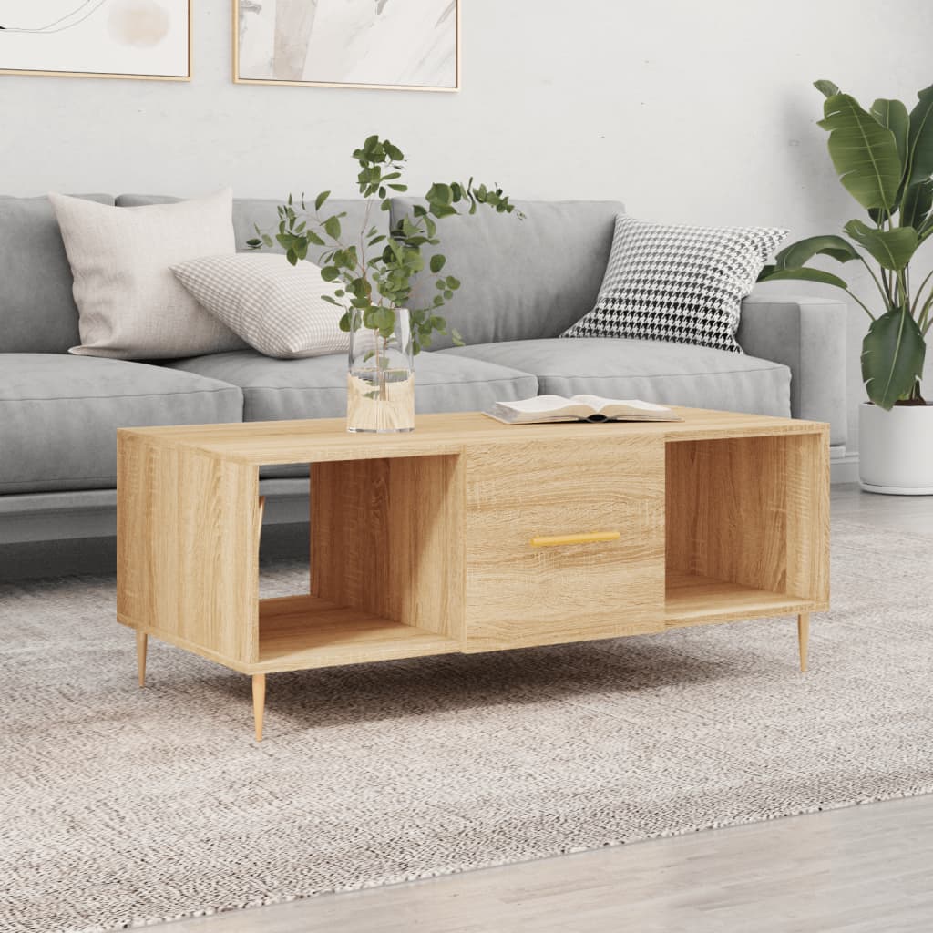 Table basse chêne sonoma 102x50x40 cm bois d'ingénierie - XIOS