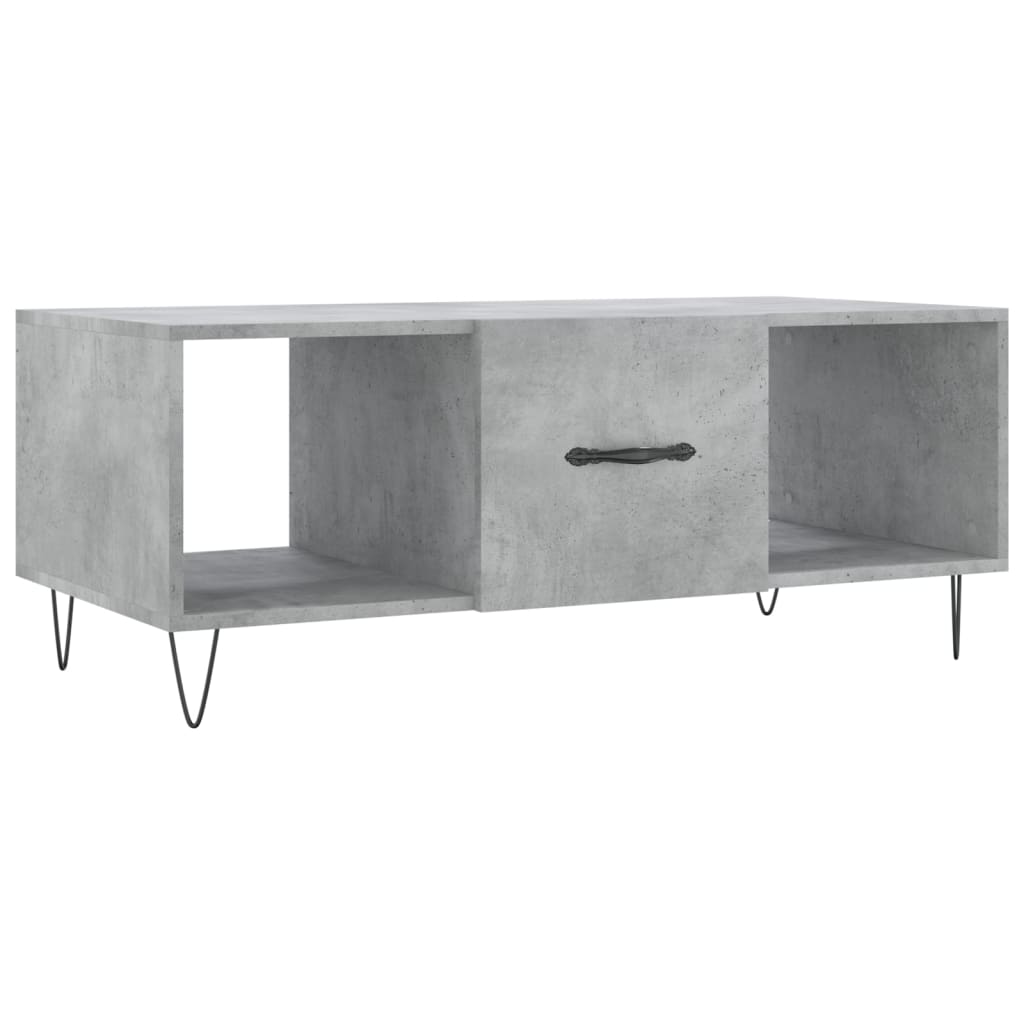 Table basse gris béton 102x50x40 cm bois d'ingénierie - XIOS