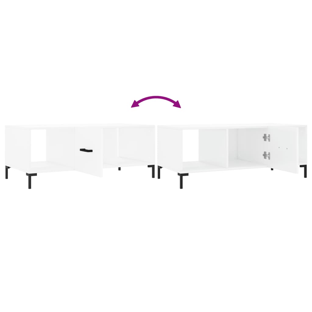 Table basse blanc 102x50x40 cm bois d'ingénierie - XIOS