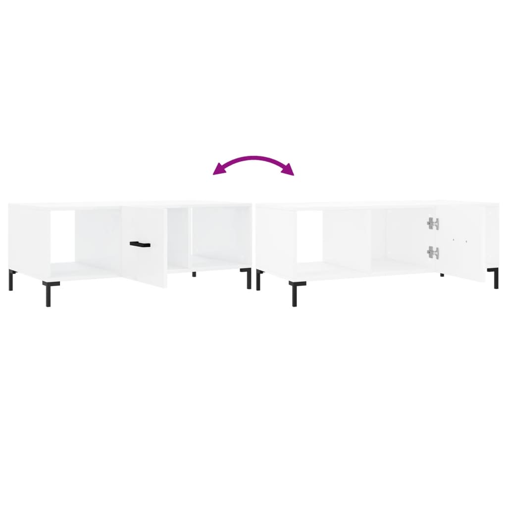 Table basse Blanc brillant 102x50x40 cm Bois d'ingénierie - XIOS