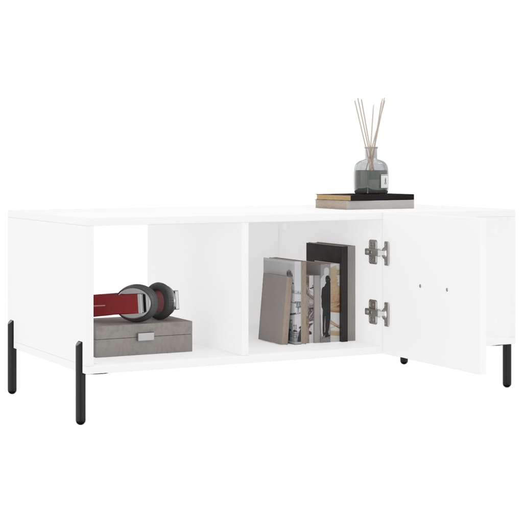 Table basse blanc 102x50x40 cm bois d'ingénierie - XIOS