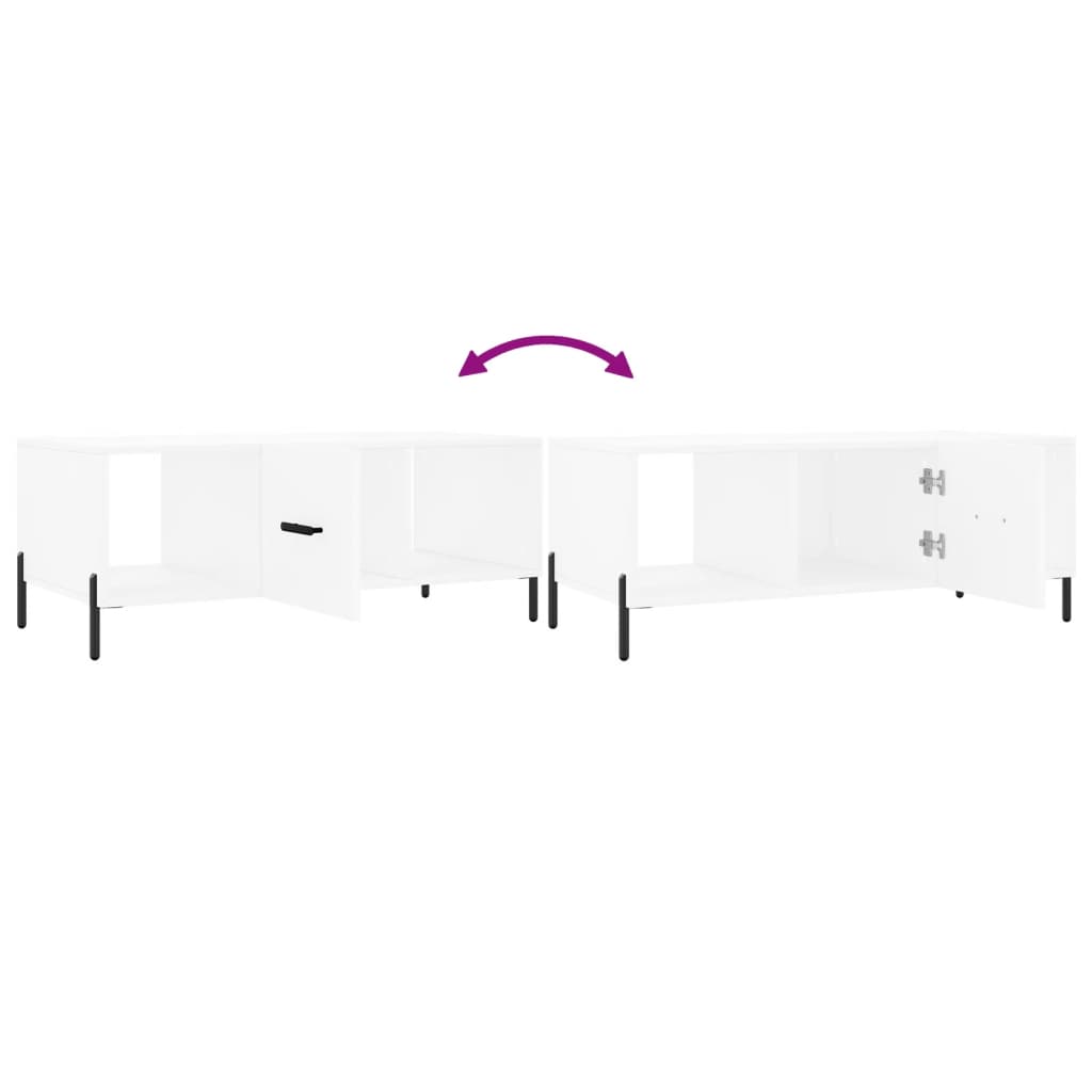 Table basse blanc 102x50x40 cm bois d'ingénierie - XIOS