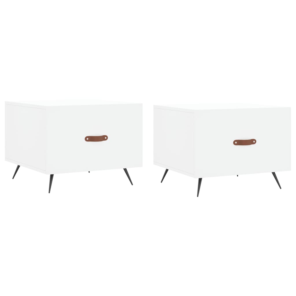 Tables basses 2 pcs blanc 50x50x40 cm bois d'ingénierie - XIOS