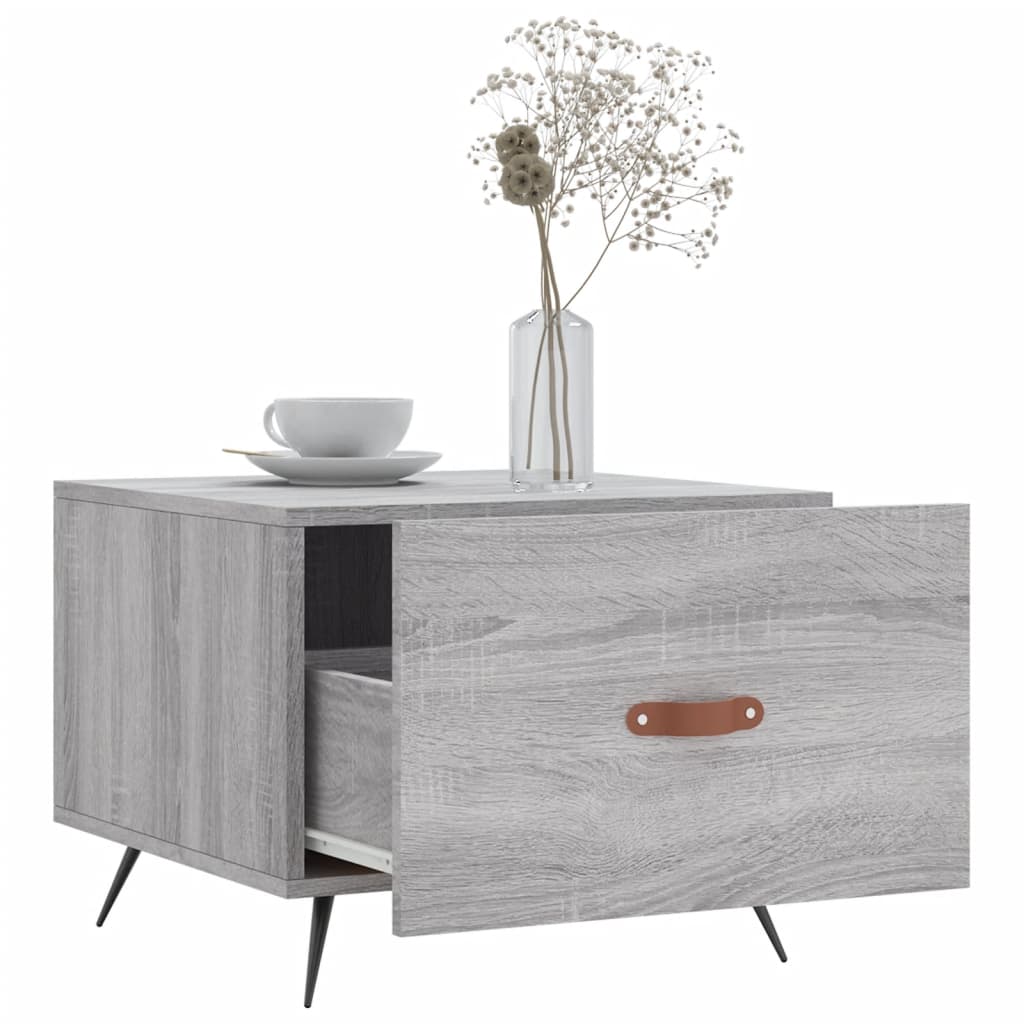 Table basse Sonoma gris 50x50x40 cm Bois d'ingénierie - XIOS