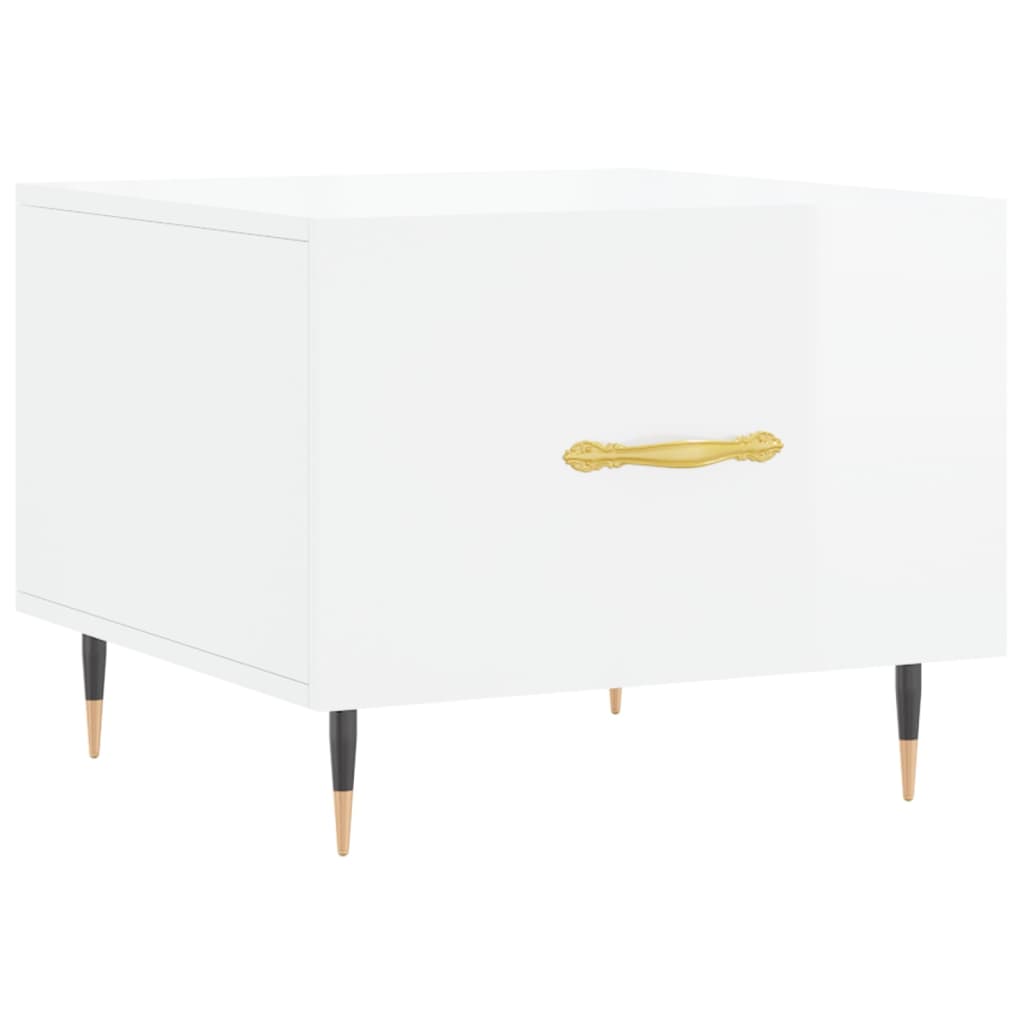 Tables basses 2 pcs blanc brillant 50x50x40cm bois d'ingénierie - XIOS