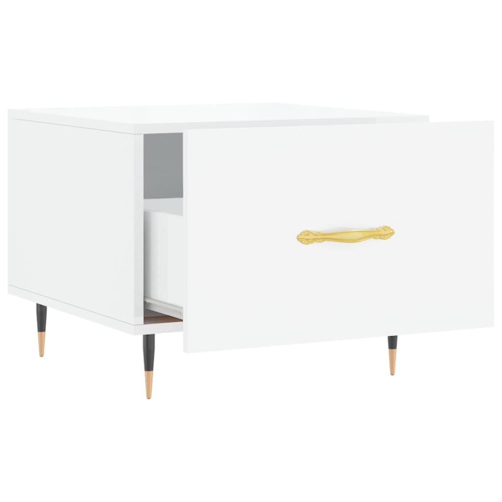 Tables basses 2 pcs blanc brillant 50x50x40cm bois d'ingénierie - XIOS