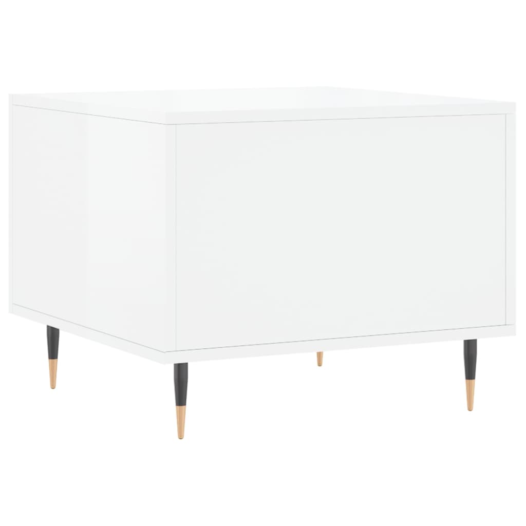 Tables basses 2 pcs blanc brillant 50x50x40cm bois d'ingénierie - XIOS