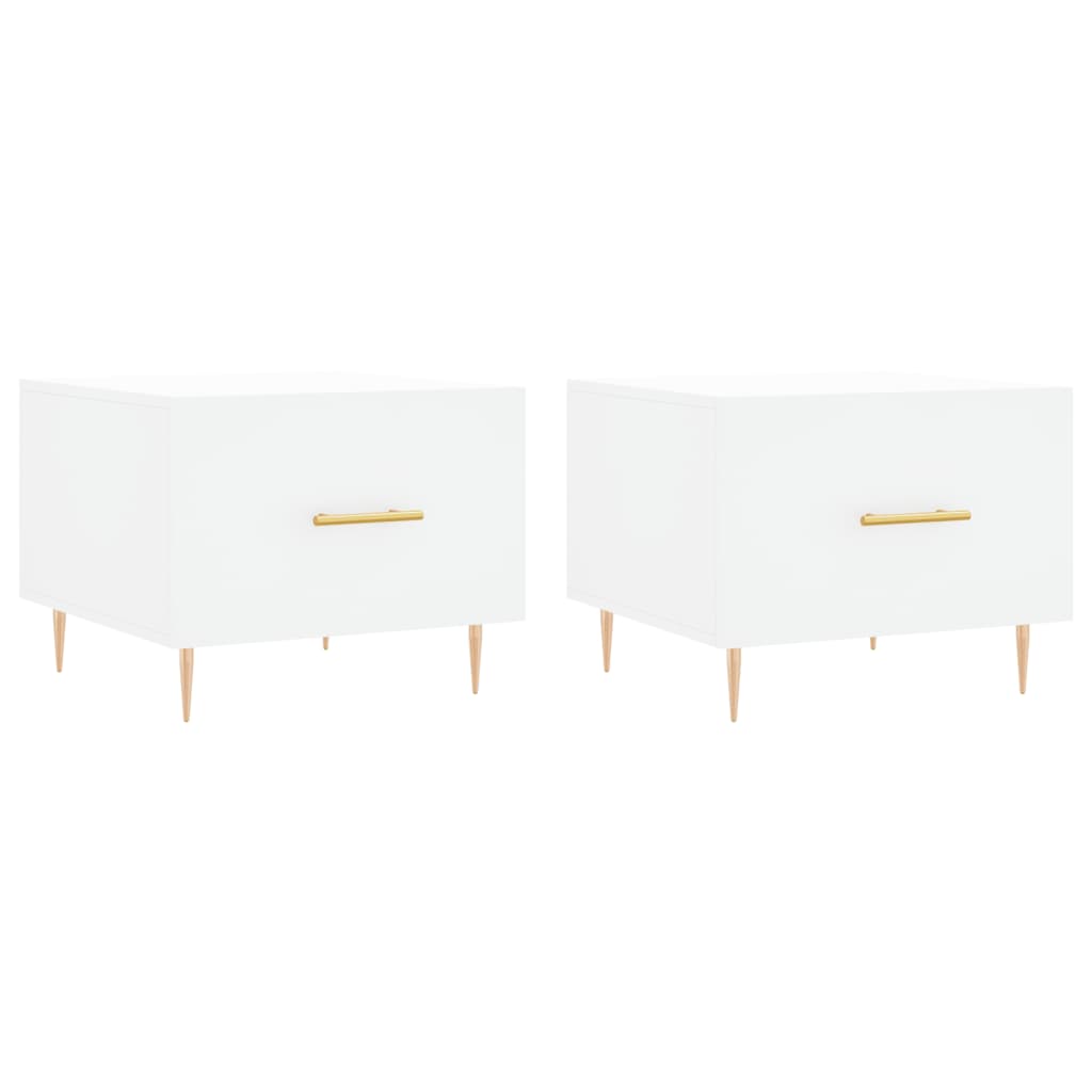 Tables basses 2 pcs blanc 50x50x40 cm bois d'ingénierie - XIOS