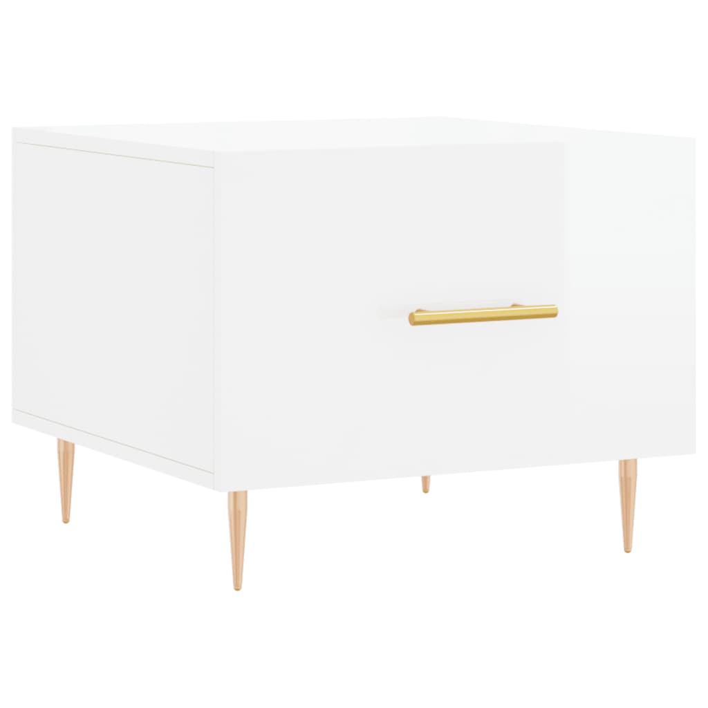 Tables basses 2 pcs blanc brillant 50x50x40cm bois d'ingénierie - XIOS