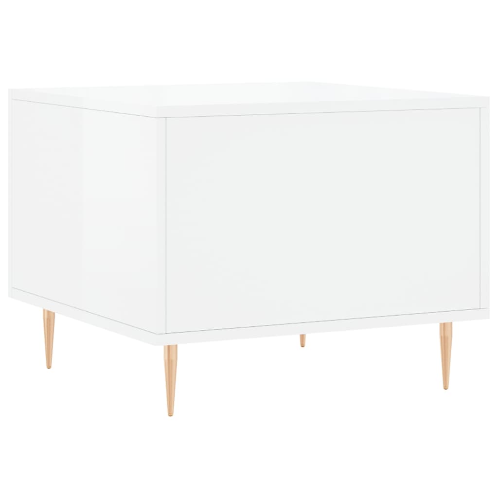 Tables basses 2 pcs blanc brillant 50x50x40cm bois d'ingénierie - XIOS