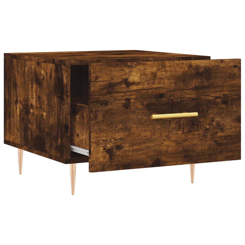 Tables basses 2 pcs chêne fumé 50x50x40 cm bois d'ingénierie - XIOS