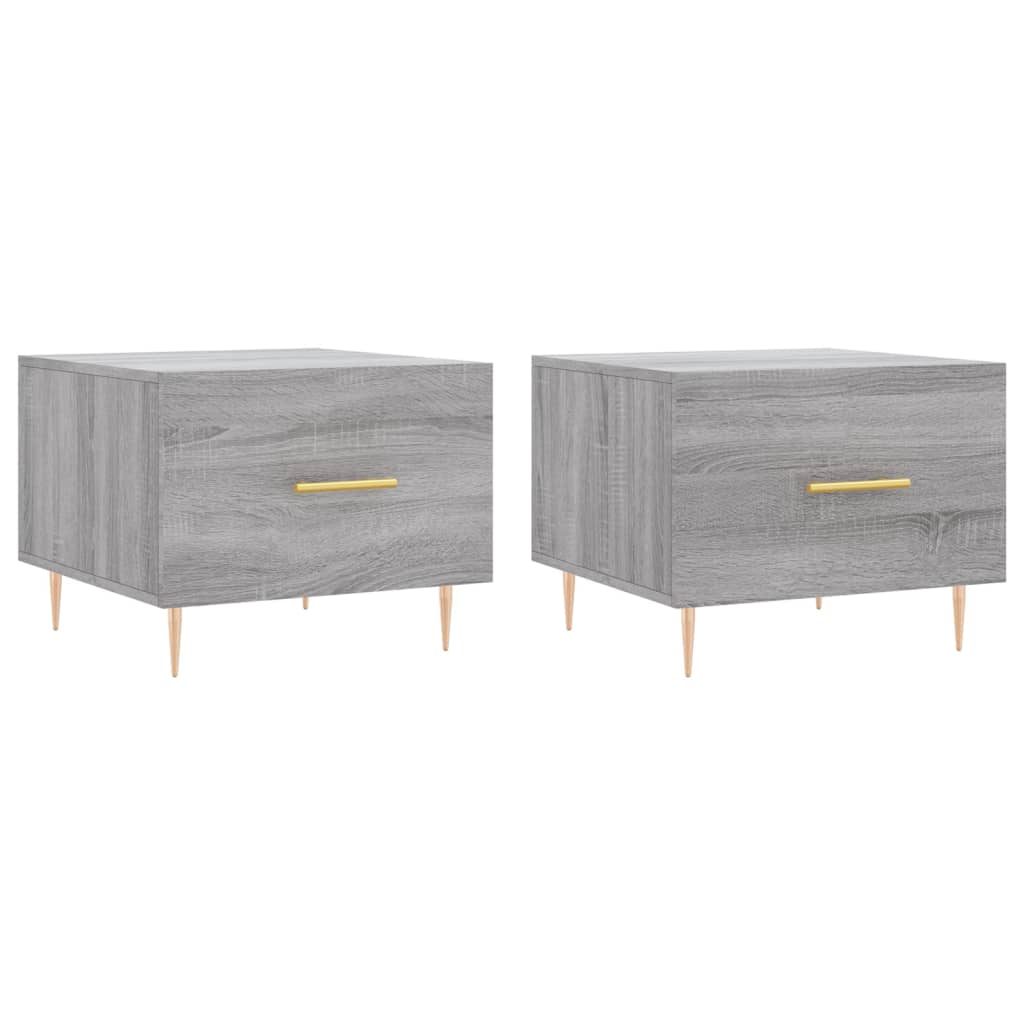 Tables basses 2 pcs sonoma gris 50x50x40 cm bois d'ingénierie - XIOS