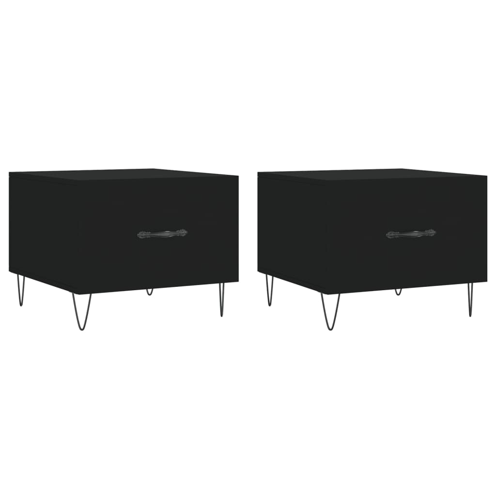 Tables basses 2 pcs noir 50x50x40 cm bois d'ingénierie - XIOS