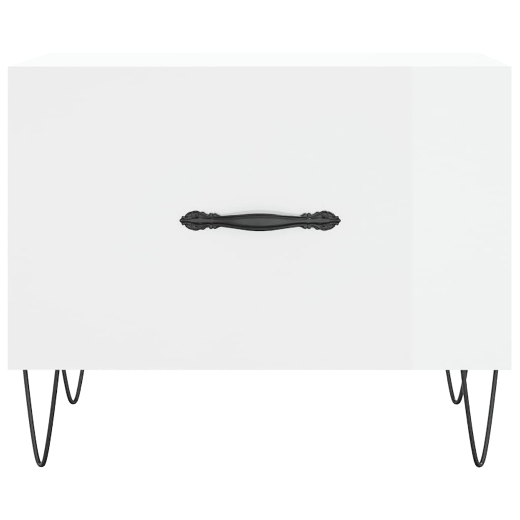 Table basse blanc brillant 50x50x40 cm bois d'ingénierie - XIOS