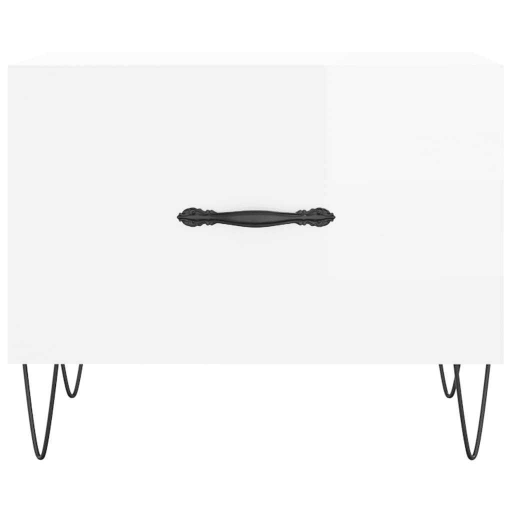 Tables basses 2 pcs blanc brillant 50x50x40cm bois d'ingénierie - XIOS