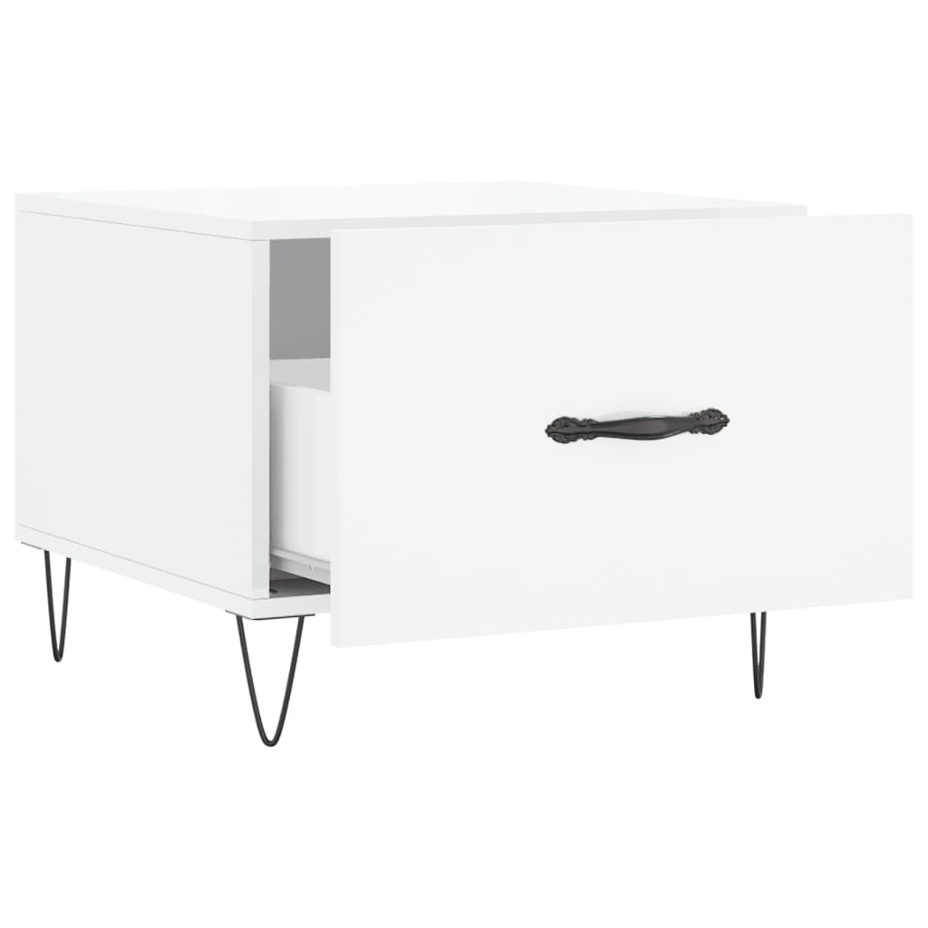 Tables basses 2 pcs blanc brillant 50x50x40cm bois d'ingénierie - XIOS