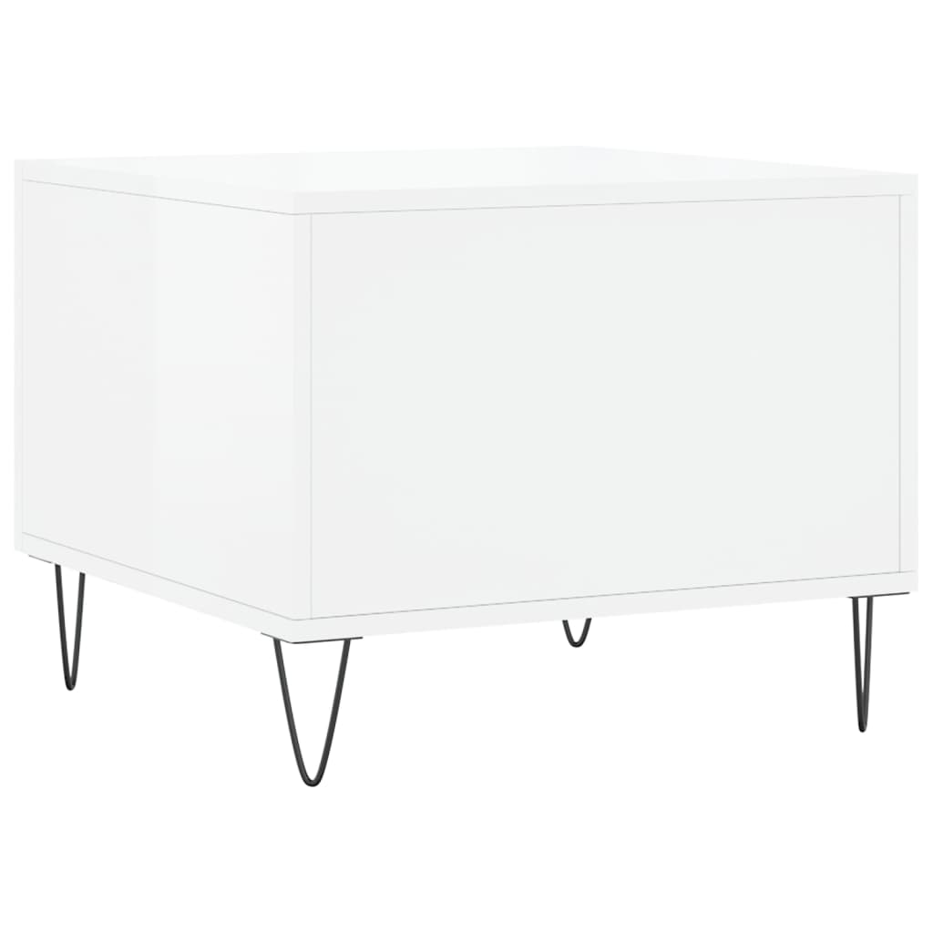 Tables basses 2 pcs blanc brillant 50x50x40cm bois d'ingénierie - XIOS