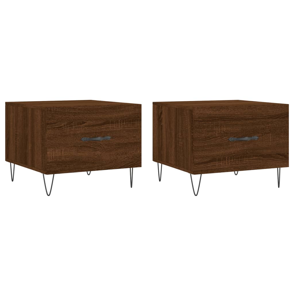 Tables basses 2 pcs chêne marron 50x50x40 cm bois d'ingénierie - XIOS