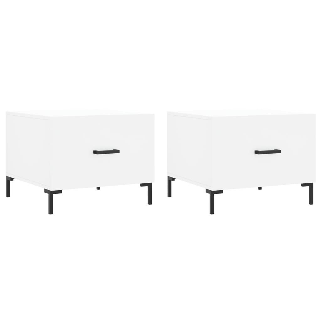 Tables basses 2 pcs blanc 50x50x40 cm bois d'ingénierie - XIOS