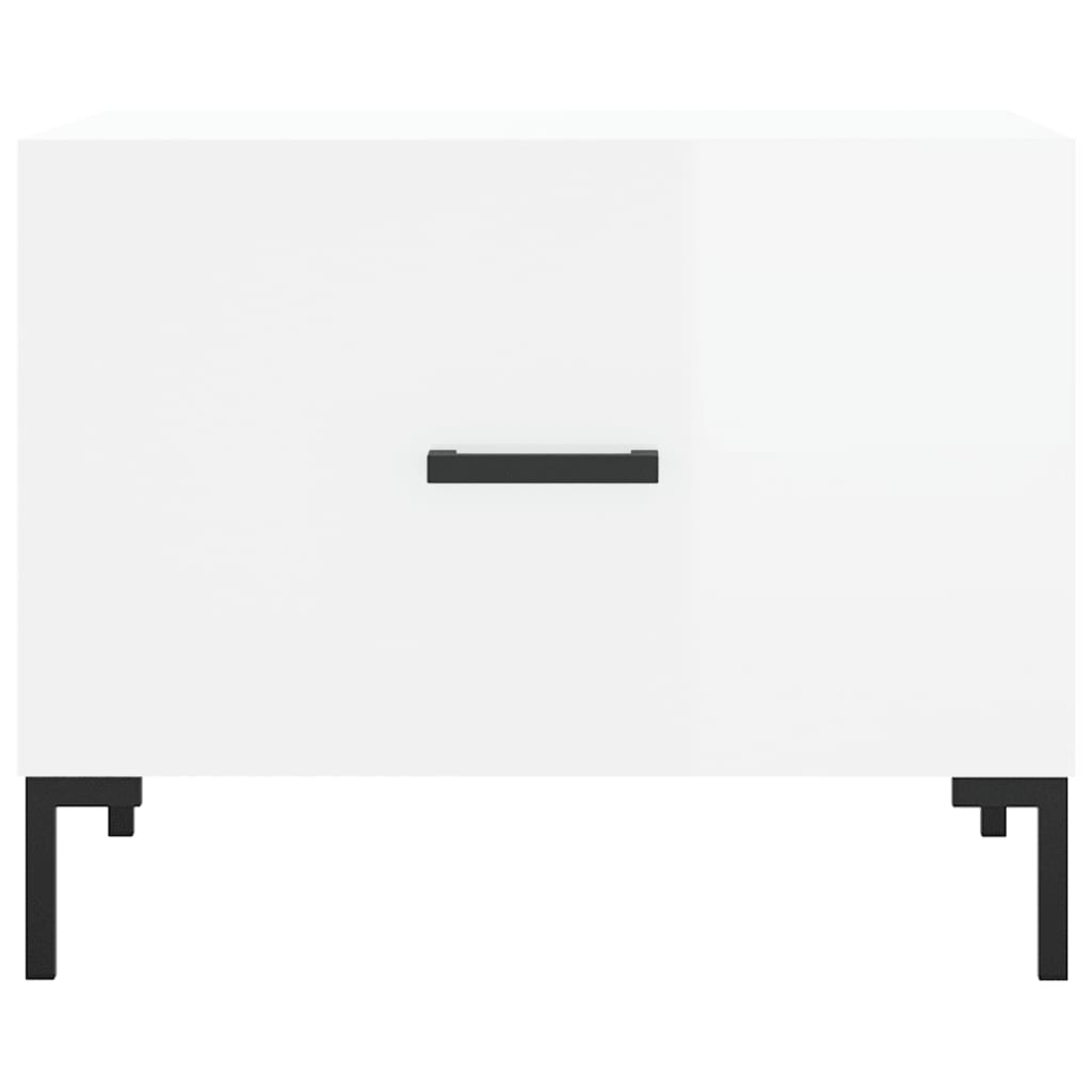 Tables basses 2 pcs blanc brillant 50x50x40cm bois d'ingénierie - XIOS