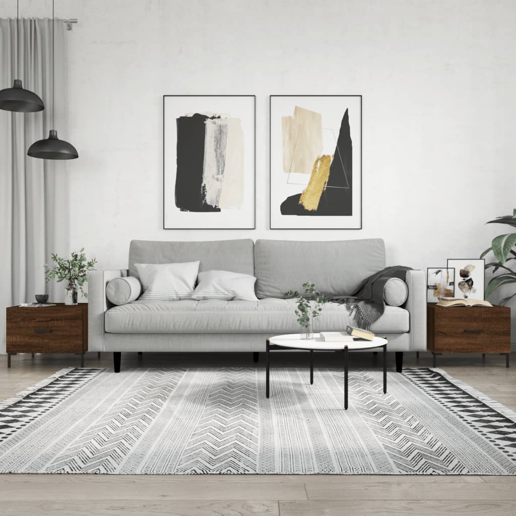 Tables basses 2 pcs chêne marron 50x50x40 cm bois d'ingénierie - XIOS