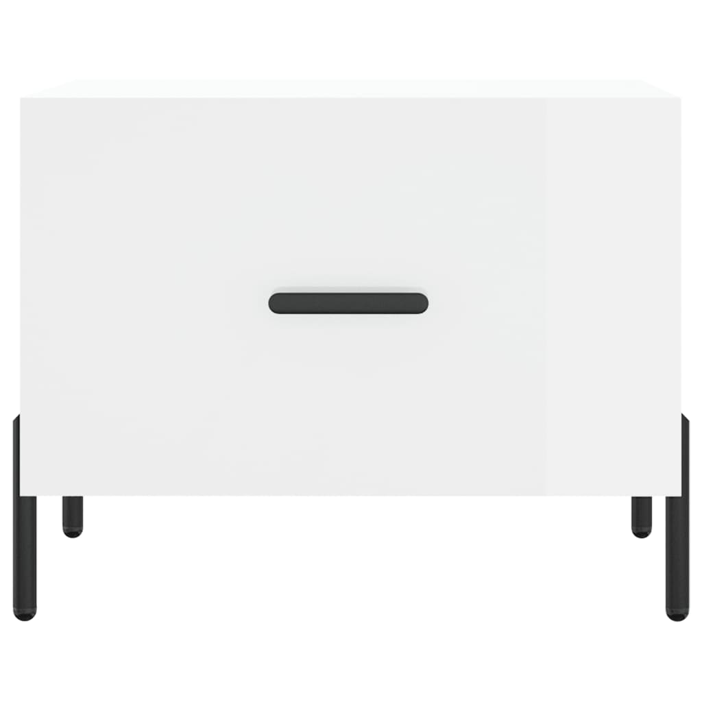 Table basse blanc brillant 50x50x40 cm bois d'ingénierie - XIOS