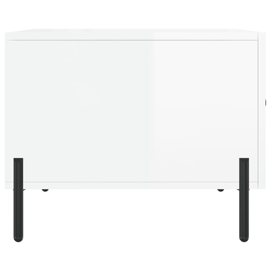 Tables basses 2 pcs blanc brillant 50x50x40cm bois d'ingénierie - XIOS