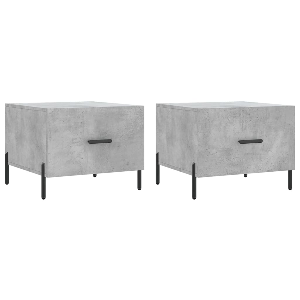 Tables basses 2 pcs gris béton 50x50x40 cm bois d'ingénierie - XIOS