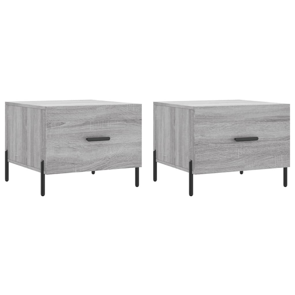 Tables basses 2 pcs sonoma gris 50x50x40 cm bois d'ingénierie - XIOS