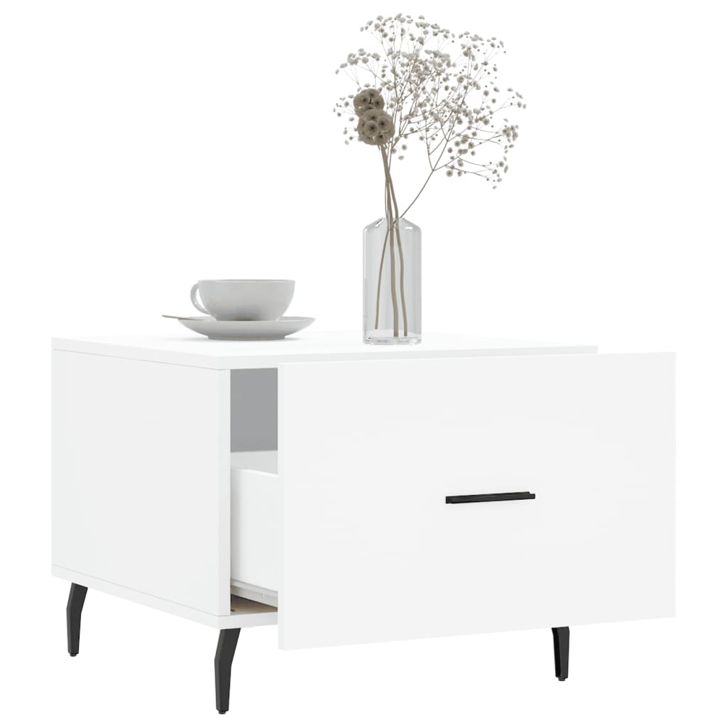 Table basse blanc 50x50x40 cm bois d'ingénierie - XIOS