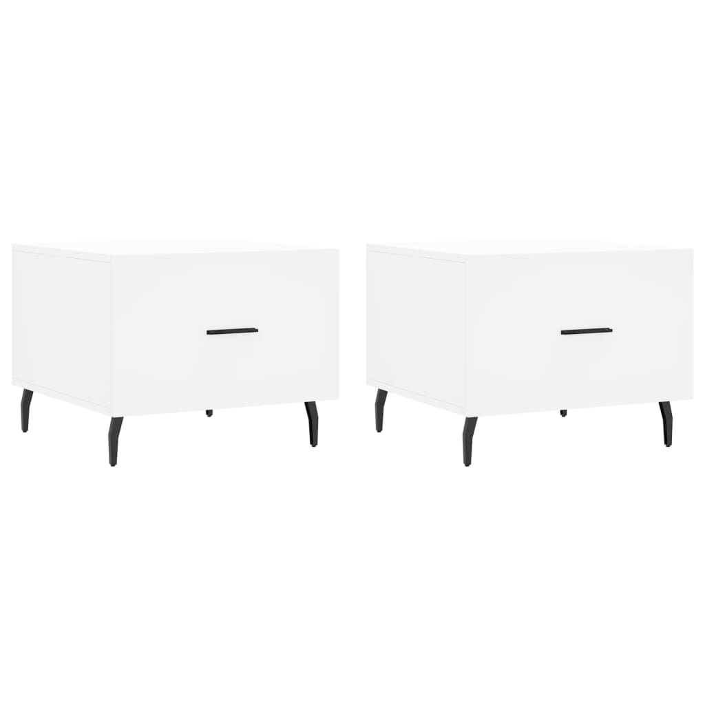 Tables basses 2 pcs blanc 50x50x40 cm bois d'ingénierie - XIOS