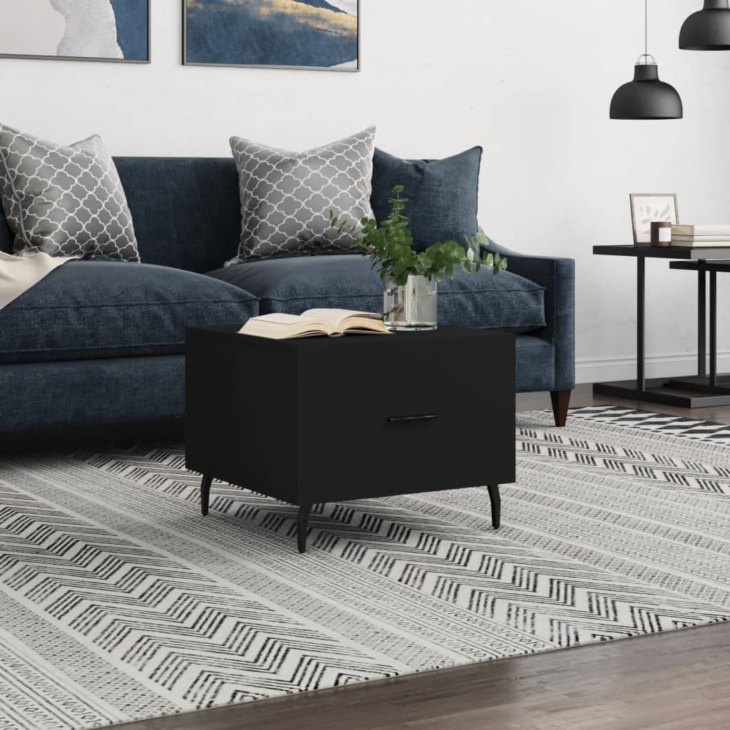 Table basse Noir 50x50x40 cm Bois d'ingénierie - XIOS