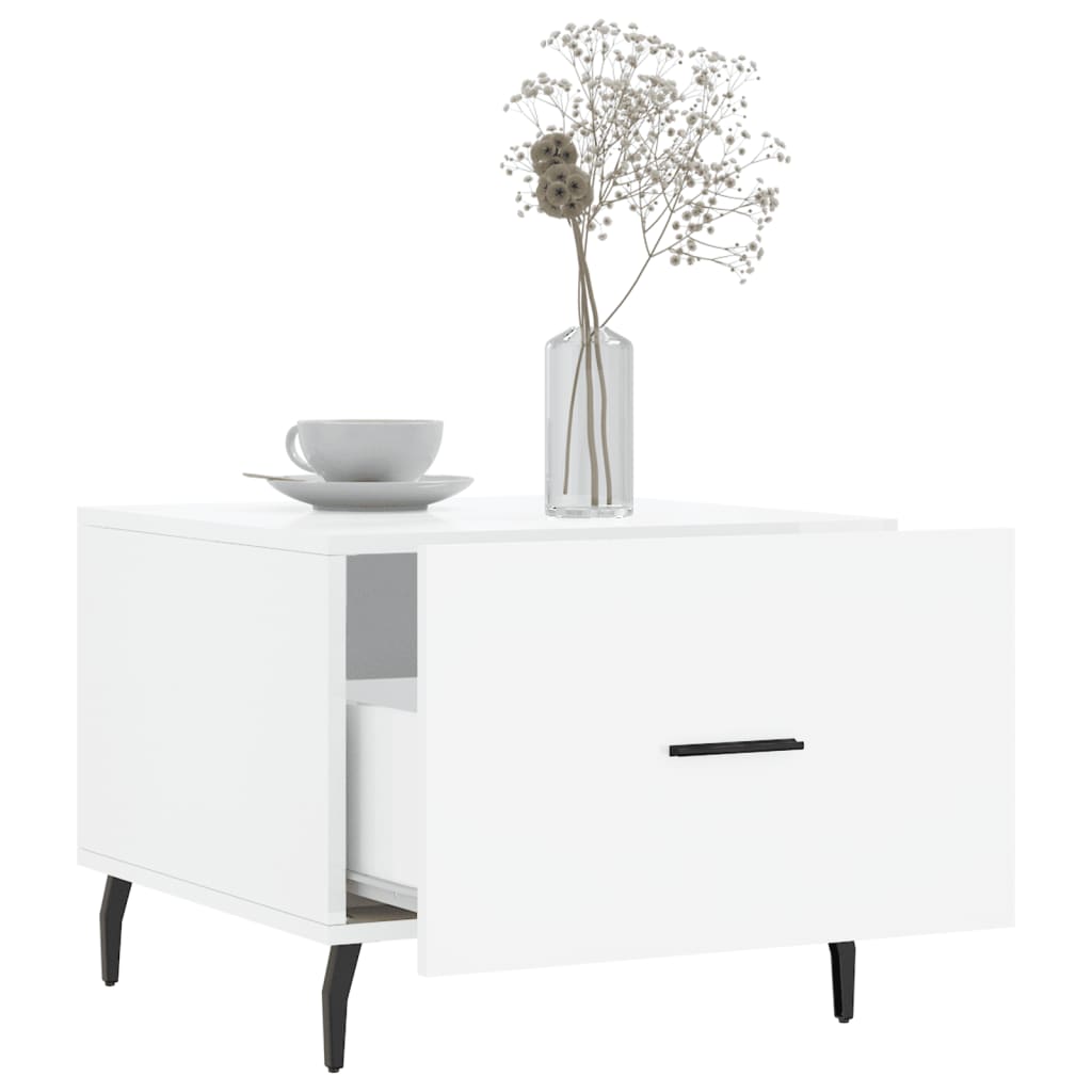 Tables basses 2 pcs blanc brillant 50x50x40cm bois d'ingénierie - XIOS