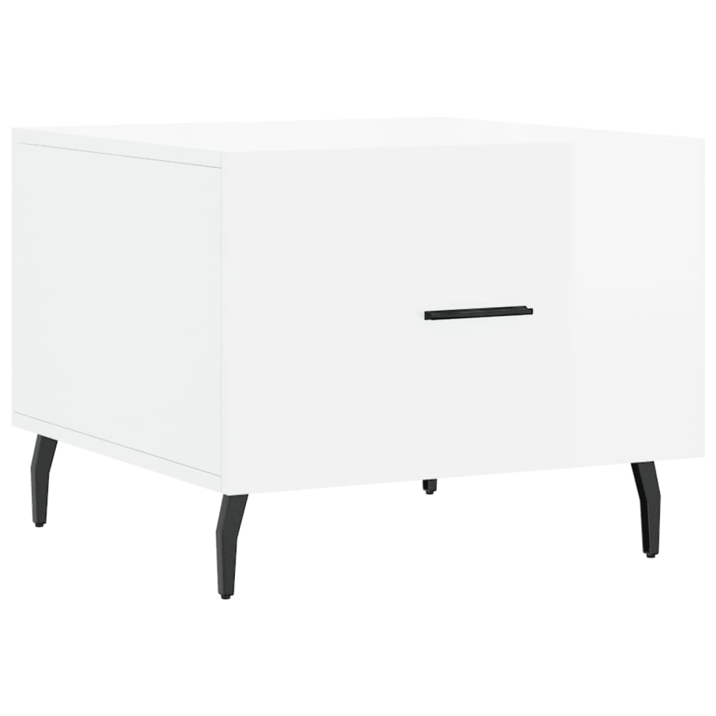 Tables basses 2 pcs blanc brillant 50x50x40cm bois d'ingénierie - XIOS
