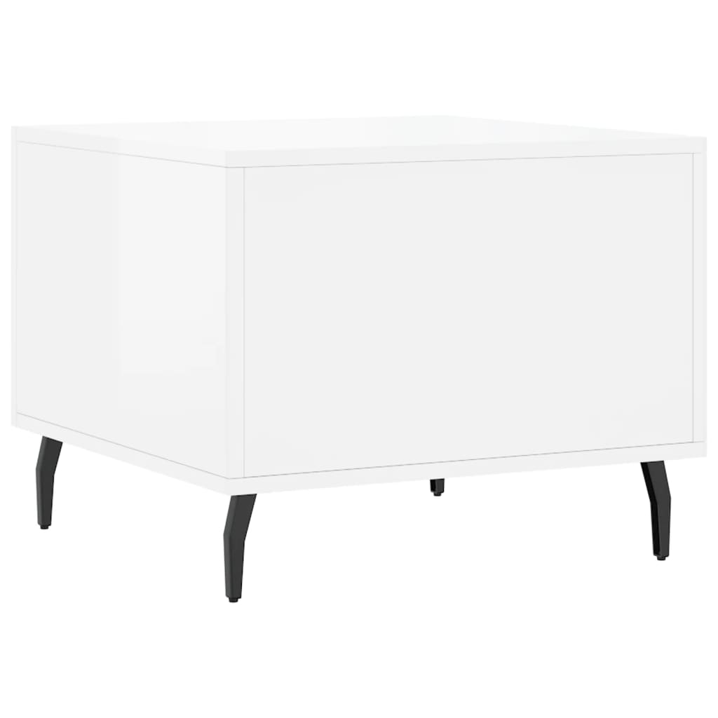 Tables basses 2 pcs blanc brillant 50x50x40cm bois d'ingénierie - XIOS