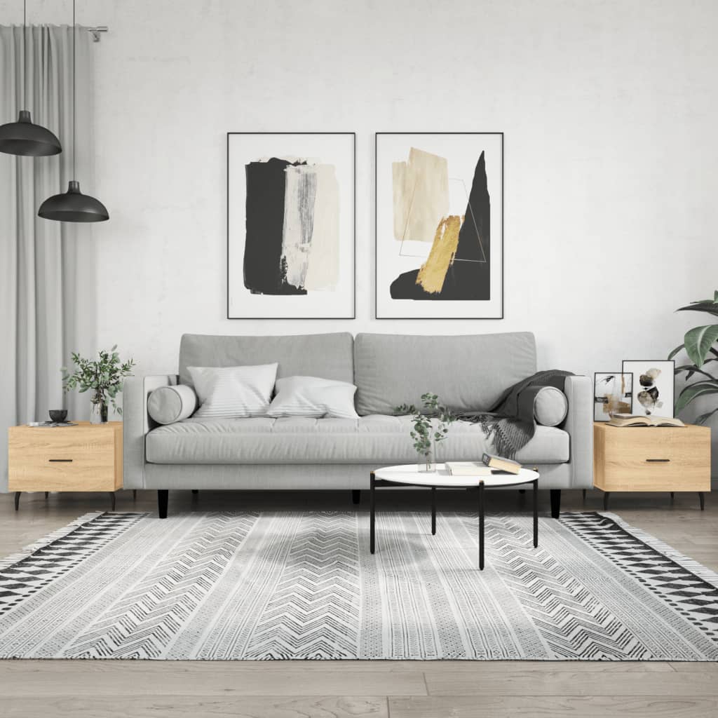 Tables basses 2 pcs chêne sonoma 50x50x40 cm bois d'ingénierie - XIOS