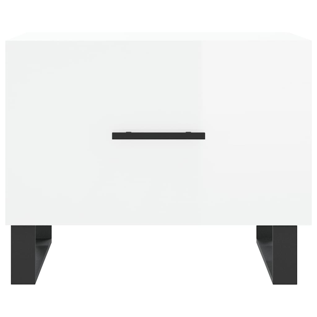 Tables basses 2 pcs blanc brillant 50x50x40cm bois d'ingénierie - XIOS