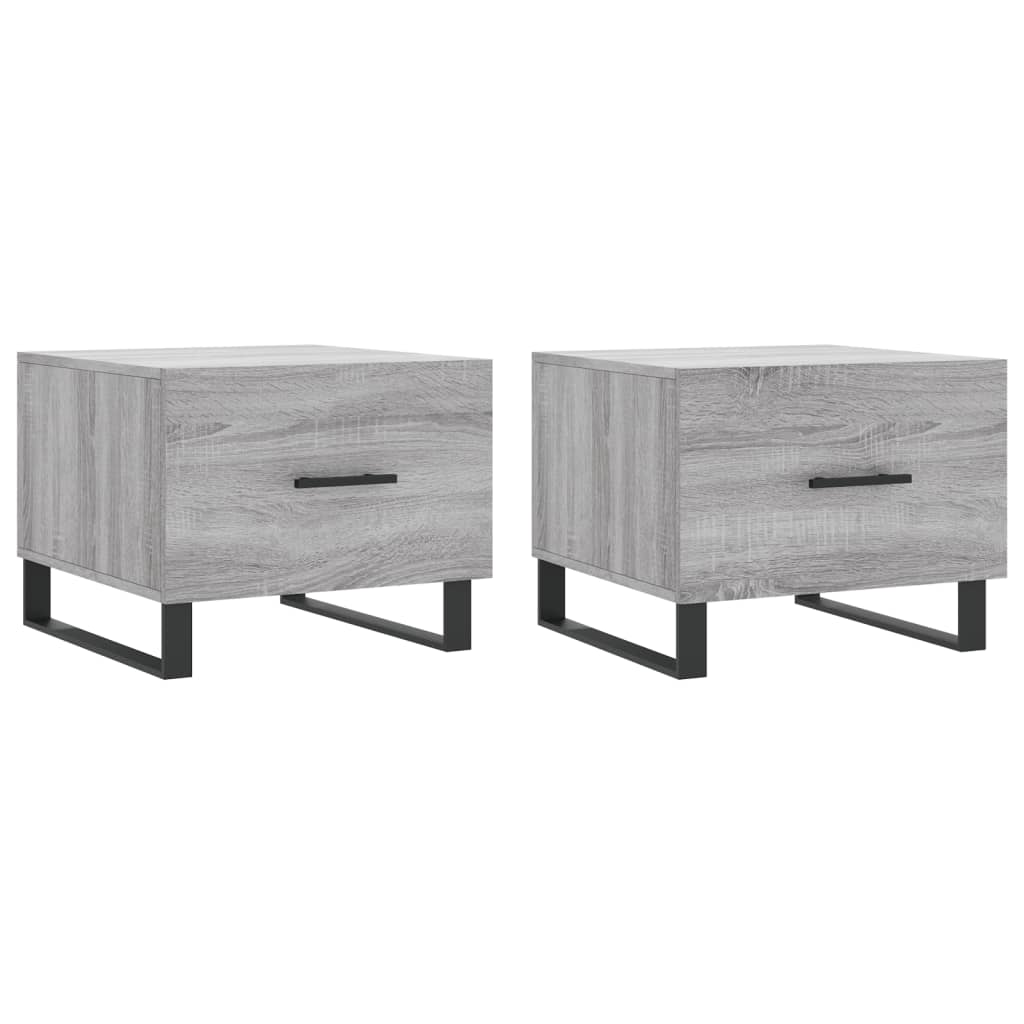 Tables basses 2 pcs sonoma gris 50x50x40 cm bois d'ingénierie - XIOS