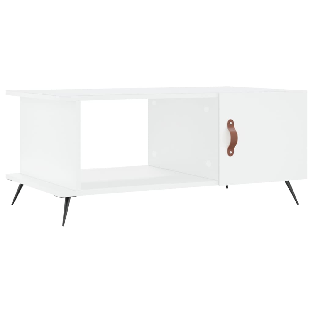 Table basse blanc 90x50x40 cm bois d'ingénierie - XIOS