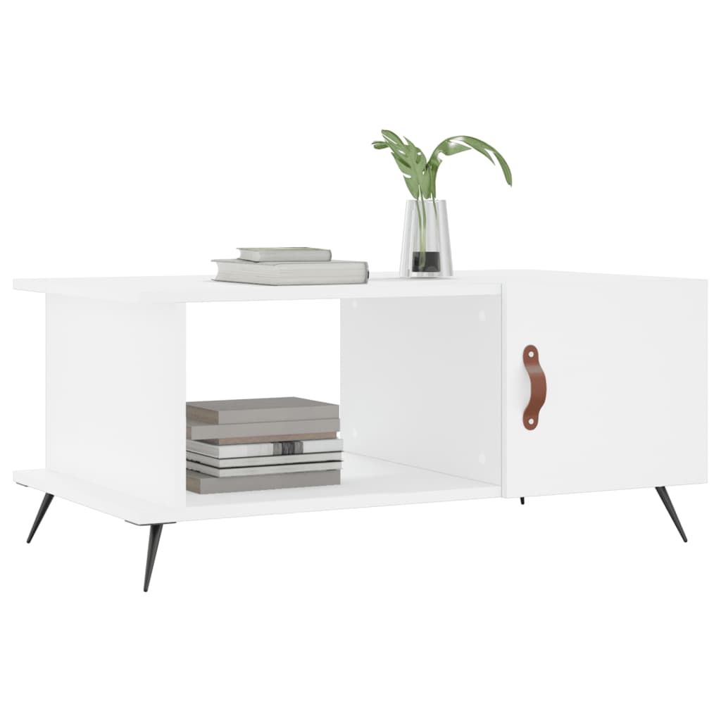 Table basse blanc 90x50x40 cm bois d'ingénierie - XIOS