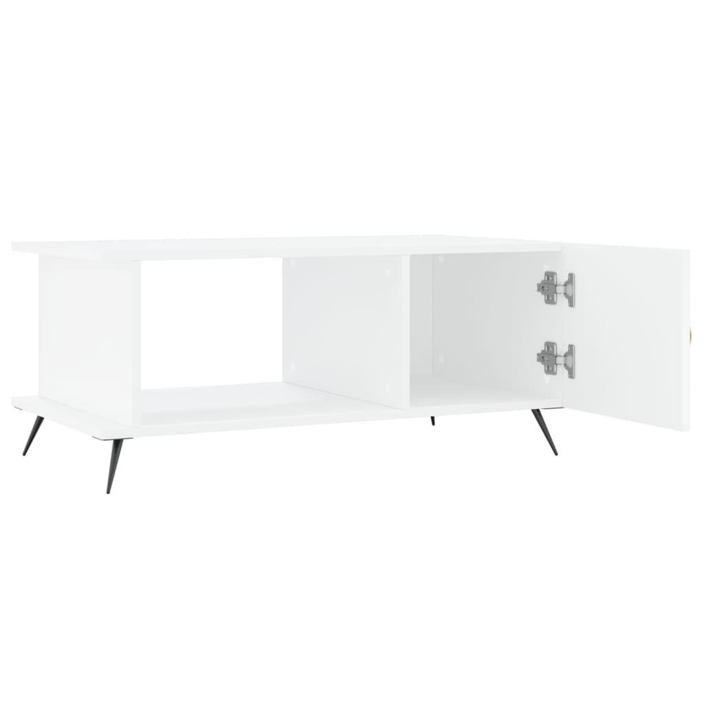 Table basse blanc 90x50x40 cm bois d'ingénierie - XIOS