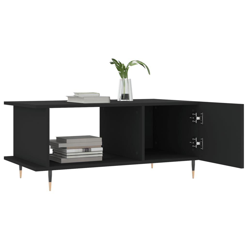Table basse noir 90x50x40 cm bois d'ingénierie - XIOS