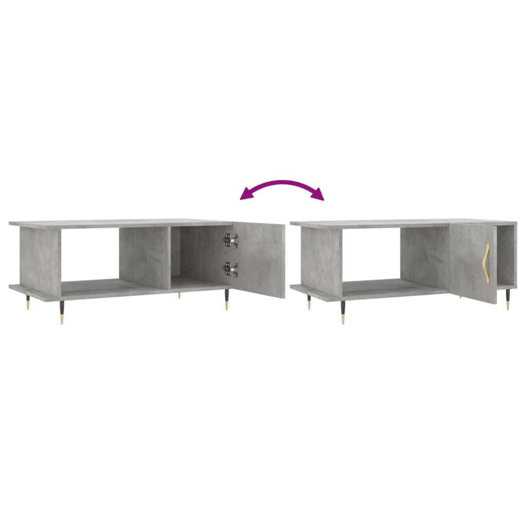 Table basse gris béton 90x50x40 cm bois d'ingénierie - XIOS